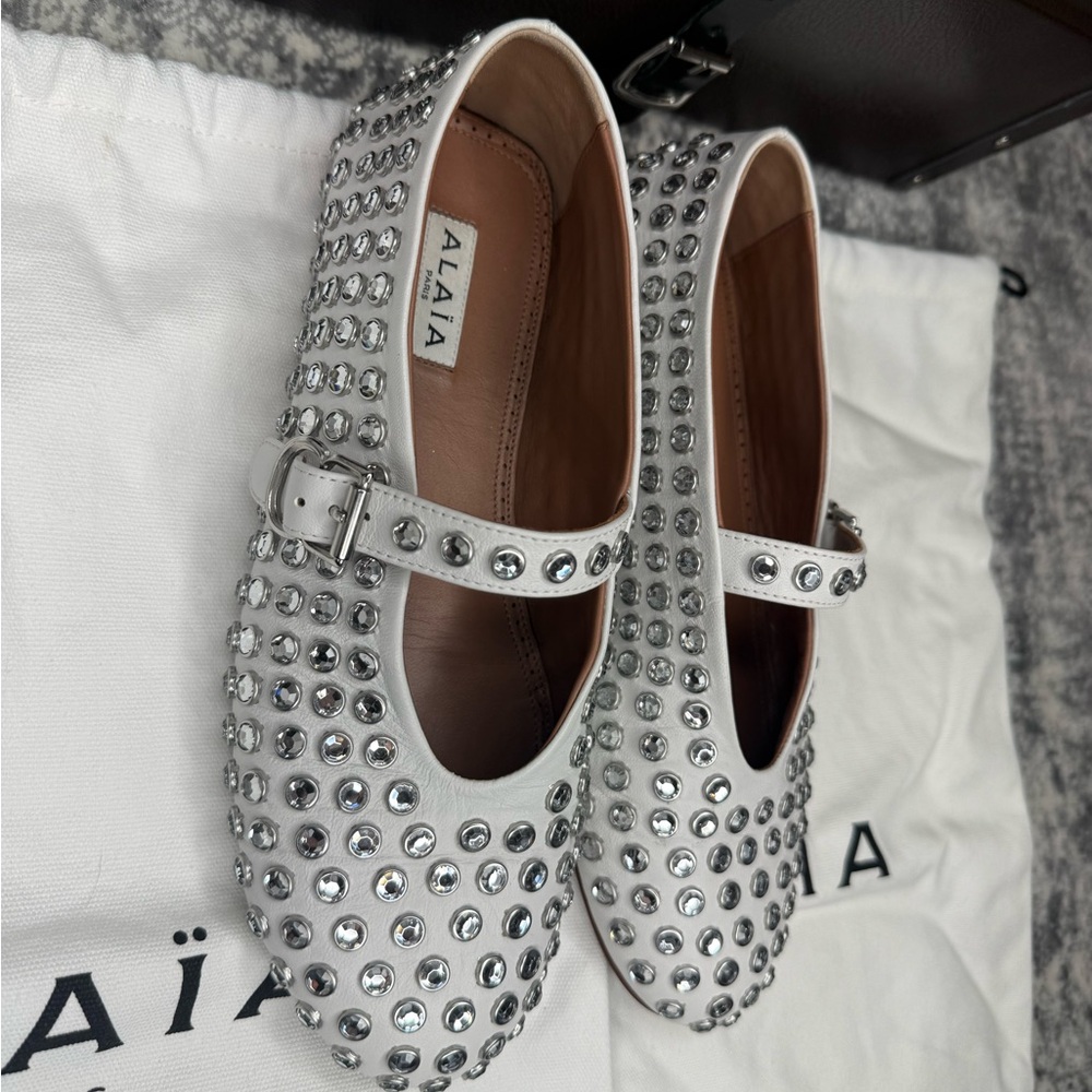 Alaia Rhinestone Ballet Flats - Picture 5 of 15